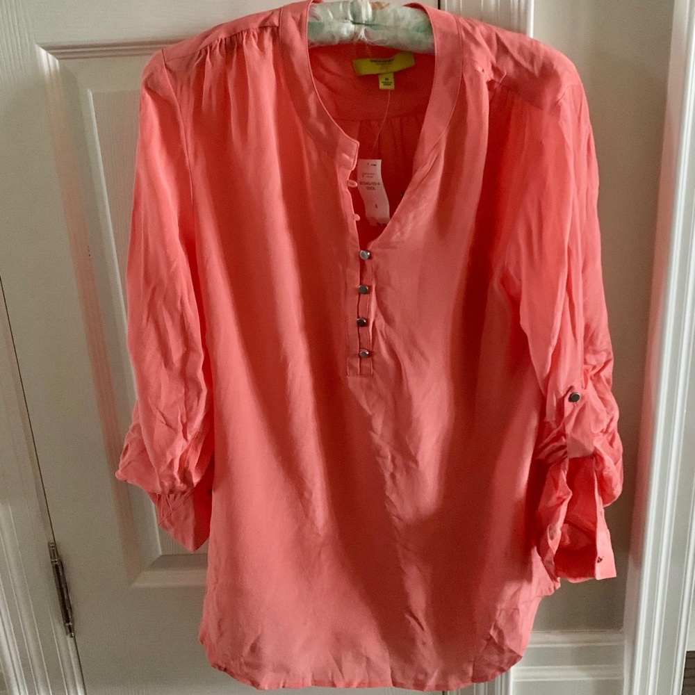 Coral Pink Button Down Banana Republic Top